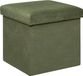 Atmosphera Poef/krukje/hocker Amber - Opvouwbare zit opslag box - fluweel Dennengroen - D38 x H38 cm