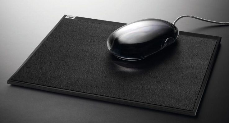 Sigel cintano S Zwart - Zwarte muismat van kunstleer en kunststof