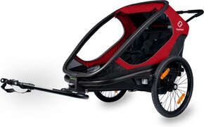 Hamax Outback Fietstrailer incl. Fietsarm &amp; Kinderwagenwiel, rood/zwart