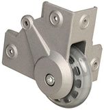 Adam Hall Hardware 37451 S - Verzonken hoekwiel met zacht wiel 75 mm