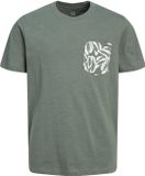 JACK&JONES Jongens T-shirt met korte mouw en borstzak - Katoen - Regular Fit - Laurel Wreath - Maat 164