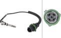 HELLA Temperatuursensor uitlaatgas, schroefdraad, 2-polig, 250 mm kabel, geeignet für u.a. Mercedes-Benz Actros