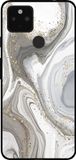 Smartphonica Telefoonhoesje voor Google Pixel 5 met marmer opdruk - TPU backcover case marble design - Zilver