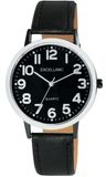 Excellanc Herenhorloge van kunstleer met gesp analoog kwarts 2900233, zwart, klassiek