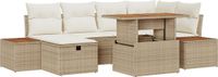 vidaXL Tuinbank Set Beige Polyrattan
