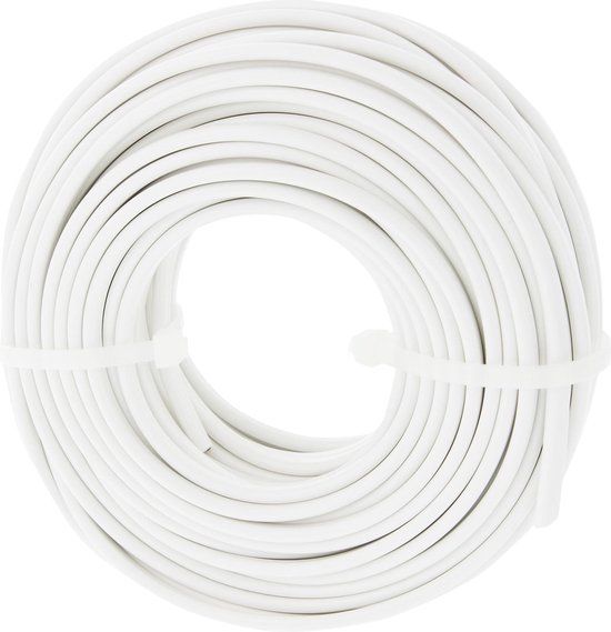 ProCable Huishoudsnoer plat - 20 meter (Wit, 2 x 0.75 mm²)