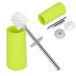 Bol porte-brosse WC en acier inoxydable, solide et compact avec pied lourd pour les toilettes de salle de bain (vert)