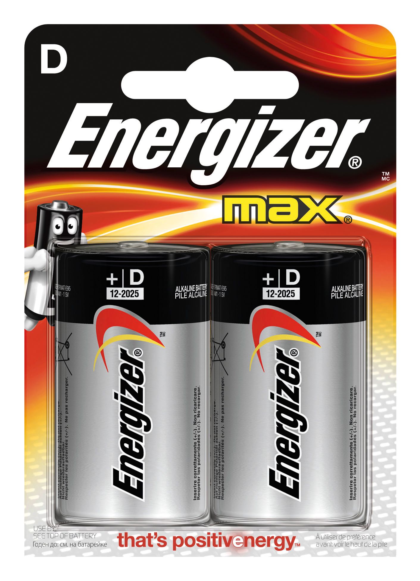 Energizer MAX D BP2 Batterijen - 2 stuks