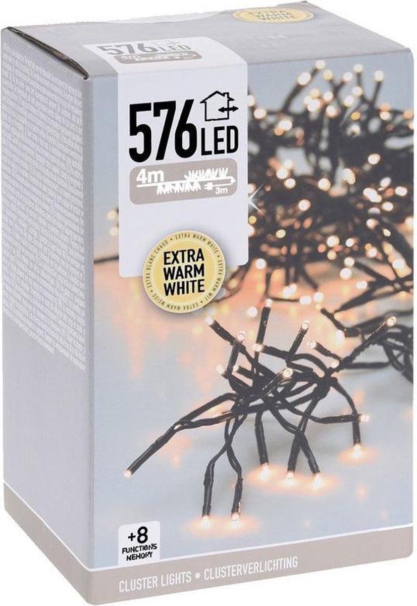 DecorativeLIghting Clusterverlichting - 576 LED - 4m - extra warm wit