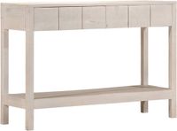 vidaXL Wandtafel 110x35x75 cm massief mangohout wit