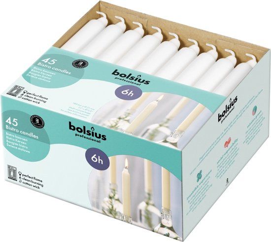 Bolsius Kaarsen Wit | Druipvrij | 20 h cm | 45 Stuks