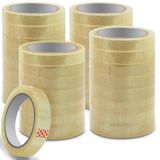 Waytex 32 stuks kantoortape, transparant, glanzend, hoge kleefkracht, breedte 19 mm, rol van 66 m, professionele kwaliteit, dikte 50 micron