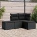 Maison Exclusive - Ensemble de meubles de jardin 4 pièces avec canapé et coussins, noir, en polyrotin