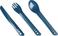 Lifeventure Ellipse Plastic in elkaar grijpende bestekset voor kamperen, reizen en buiten - marineblauw