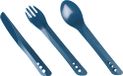 Lifeventure Ellipse Plastic in elkaar grijpende bestekset voor kamperen, reizen en buiten - marineblauw