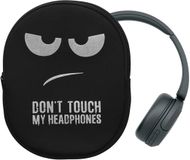 kwmobile Hoes voor Headset / Overear headphone - Neopreen - Wit/Zwart - Don't Touch My Headphones Design