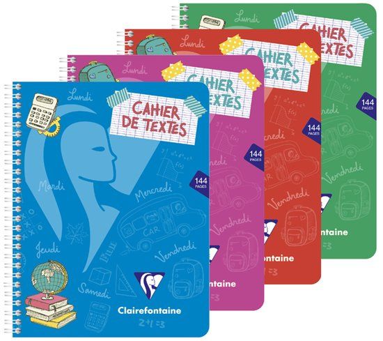 Clairefontaine Mimesys Cahier 144 Pagina's Lijn Softcover Rood/Blauw/Paars/Groen