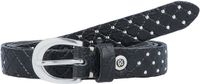 b.belt Riem Lilou Silver Leder-Nietengürtel W90 Black Zwart