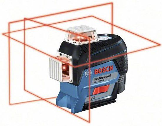 Bosch Professional 12V System Bouwlaser Gll 3-80 C (1X Accu, 12V, Rode Laser, met Appfunctie, Houder, Ontvanger Lr7, Werkbereik: 30 M, In L-Boxx)