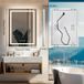 Miroir de salle de bain LED intelligent - Miroir mural rectangulaire - Haut-parleur Bluetooth - Affichage de l'heure et de la température - Mémoire de luminosité - Éclairage frontal et arrière - Anti-buée - 70x90 cm