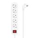 AISENS A154-0651 power uitbreiding 1,4 m 5 AC-uitgang(en) Binnen Wit