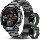 Maoo Titan GPS - GPS Smartwatch Heren - Rugged Sporthorloge - 1,46 inch - 3 Bandjes - Stappenteller - Hartslagmeter - Slaapmonitor - Belfunctie - LED Zaklamp - 100+ Sportmodi - Geschikt voor Android en iOS - Gun Metal