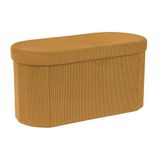 HOME DECO FACTORY - HD7812 - Opvouwbare Geribbelde Bankkist Geel