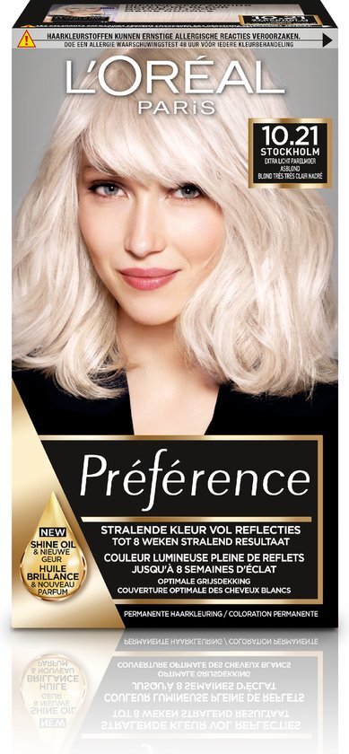 L'Oréal Récital Préférence 10.21 - Extra Licht Parelmoer Asblond - Haarverf met Color extender