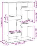vidaXL Kamerscherm 100x33x135 cm bewerkt hout gerookt eikenkleurig