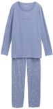 Tom Tailor Pyjamaset met stippenpatroon en logoprint - Dames - Maat L/40 - Blauw