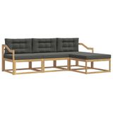 vidaXL - Buiten - bank - set - 4 - st - Wit - en - antracietkleurig - Polyester