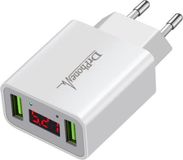 DrPhone - Chargeur secteur 2 ports USB - Blanc