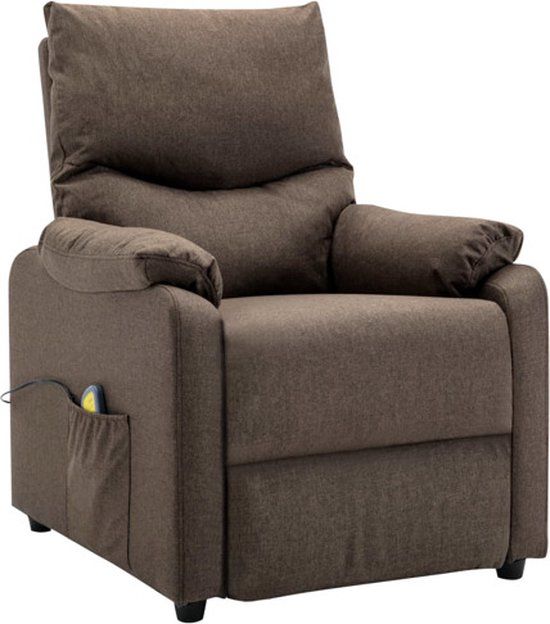 vidaXL Massagestoel stof bruin