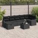 vidaXL Tuinbank Set 8-delig Polyrotan Zwart/Zwart 2 zitplekken