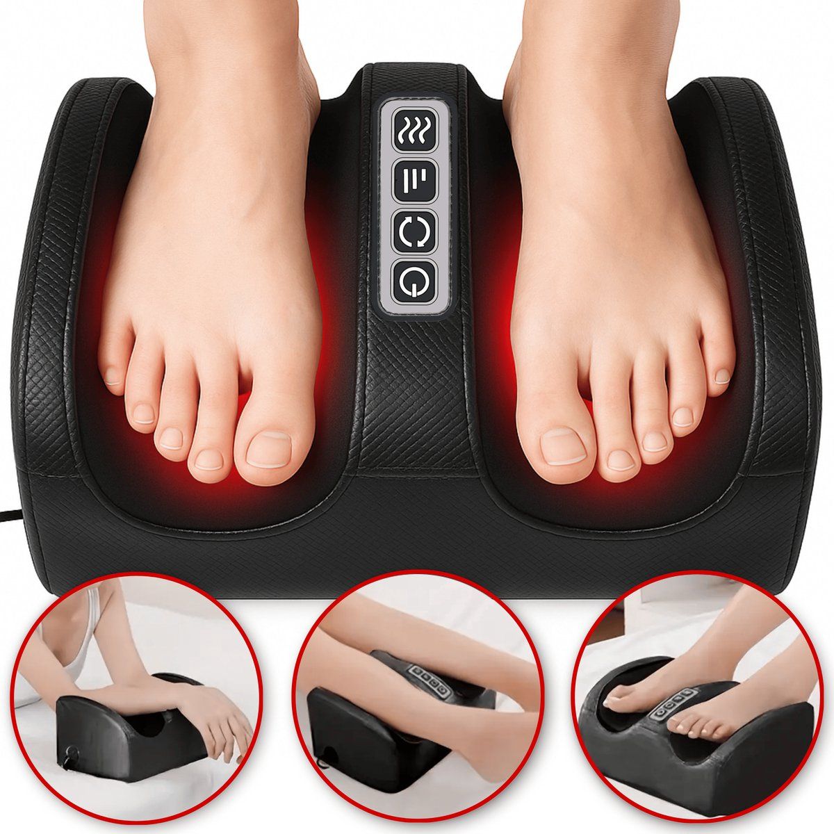 Boncy® Premium Voetmassage Apparaat Met Verwarmingsfunctie - Voet Massage Bloedsomloop - Voetmassageapparaat Cadeau