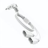 VINATO Adapter 2-voudige platte stekker 90° draaibaar, wit