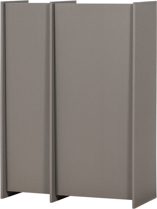 WOOOD Brock 2-Deurs Kast - Essen Fineer - Warmgrijs - 140x102x44