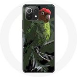 Maniacase Hoesje voor Xiaomi Mi 11 Lite Pionus Papegaai Rood Groen