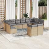 Maison Exclusive - Ensemble de jardin, 12 pièces, avec coussins, beige, en polyrotin