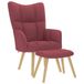 VidaXL Fauteuil avec repose-pieds, tissu, bordeaux
