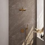 Brauer Gold Edition Thermostatische Regendoucheset Inbouw - Hoofddouche 30 cm - Geborsteld Goud