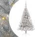 vidaXL - Kunststof - Voorverlichte - Kerstboom - met - 150 - LED - Zilver - 120 - cm - PET