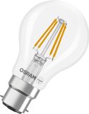 Osram LED-Lampe Star Kolbenform A40 Filament, 4000 K neutralweiß, 3,4 W, B22d, klar, 470 lm, 15.000h, für Decken- und Stehleuchten, Büro