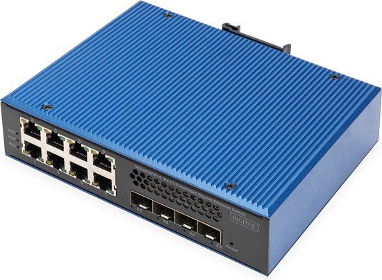 Digitus DN-651160 - Managed Gigabit Ethernet Switch - 8-Port - Black/Blue