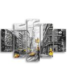 Homemania Afbeelding Parijs 5 steden en landschappen per woonkamer, meerkleurig, 95 x 0,3 x 60 cm, HM205MDF228, MDF