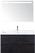 BES LED Vogue Badmeubelset 100 cm - Greeplijst in Kleur - Black Oak - Keramische Wastafel Wit 1 Kraangat met Sence Spiegel