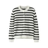 NAME IT KIDS rechtvallend gebreide gestreept vest - ecru