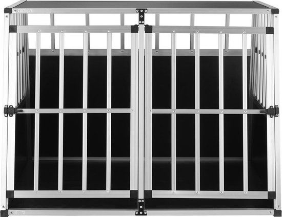 Cadoca Honden Transportbox XL - Aluminium - 97x90x70cm - Afsluitbaar