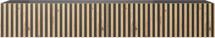 Selsey Telire - RTV kast 175 cm - zwart met lamellenfront eiken artisan