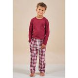 Little Label Little Label geruite pyjama - donkerrood/wit